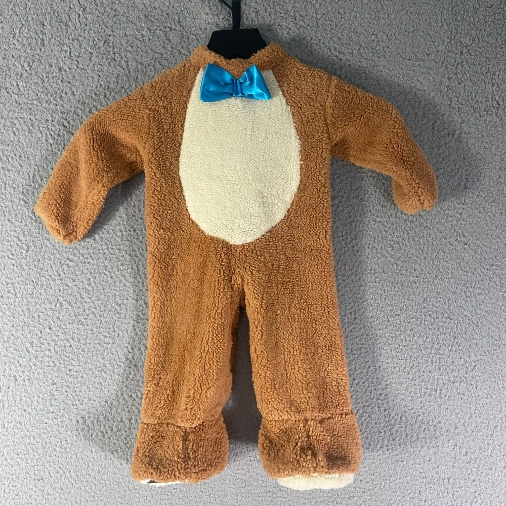 Rubies Noahs Ark Oatmeal Bear Infant Costume Teddy Jumpsuit Blue Bow Tie 0-6M